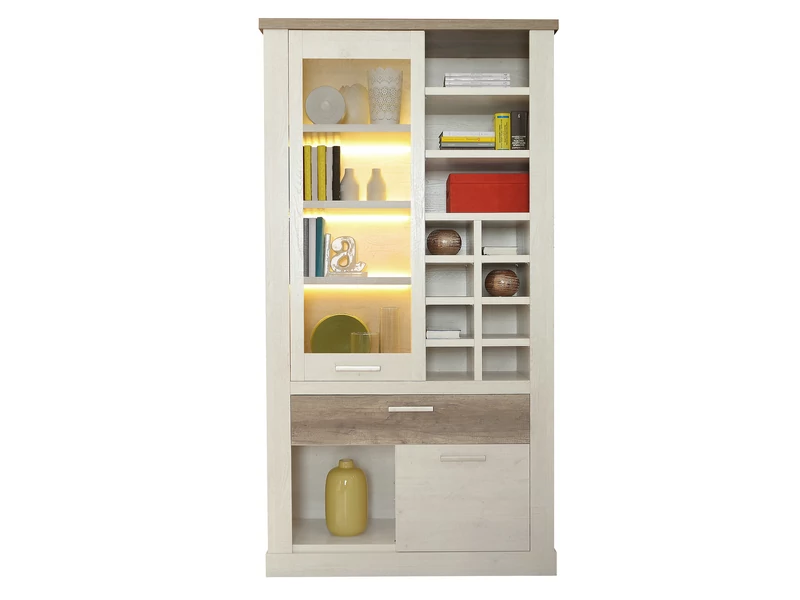 Duro vitrin 2 ajtós (1 vitrines 1 fiókos) LED-világítással