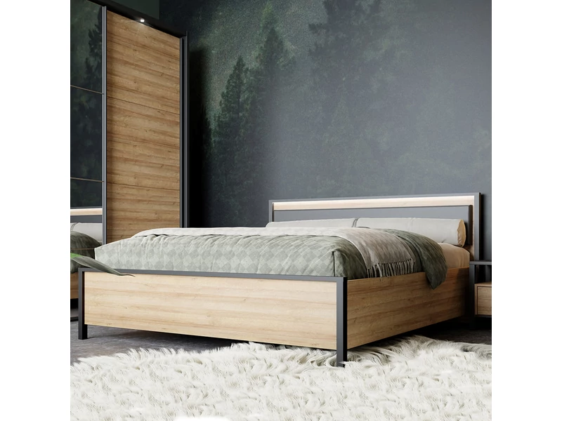 High Rock ágykeret 160x200 cm LED-világítással