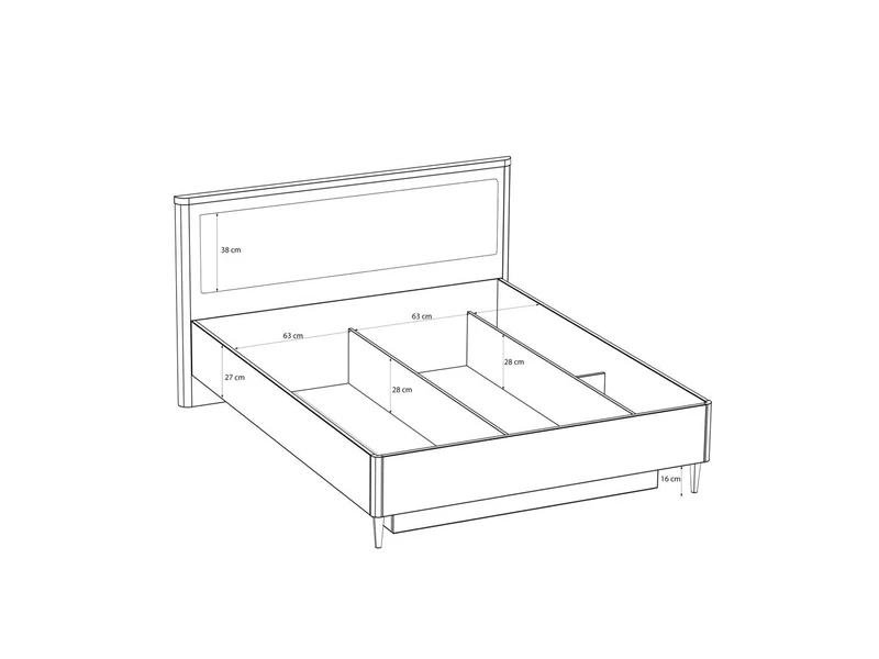 Lacetti ágyneműtartós franciaágy-keret 160x200 cm