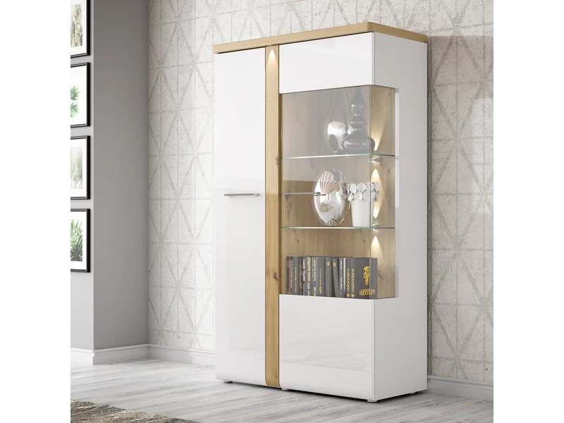 Tuluza vitrines szekrény 2 ajtós (1 vitrines)