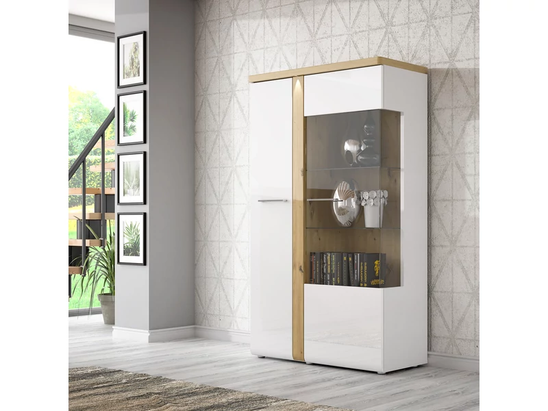 Tuluza vitrines szekrény 2 ajtós (1 vitrines)
