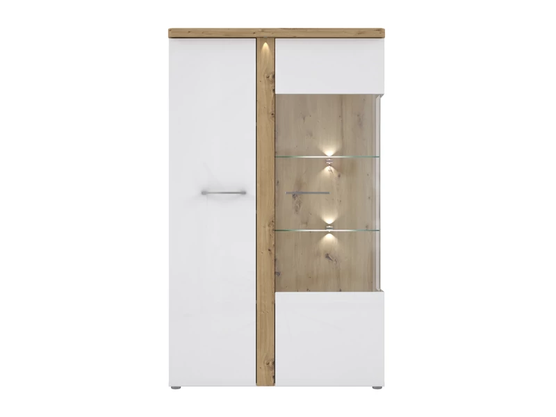 Tuluza vitrines szekrény 2 ajtós (1 vitrines)