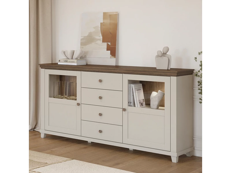 Evora komód 2 ajtós, 4 fiókos