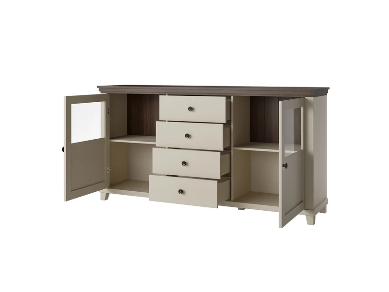 Evora komód 2 ajtós, 4 fiókos