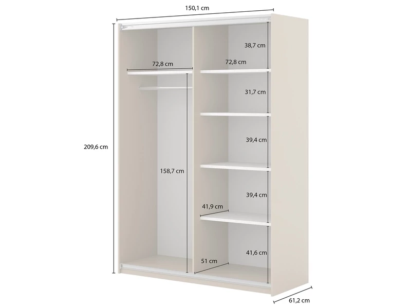 Niva tolóajtós gardróbszekrény