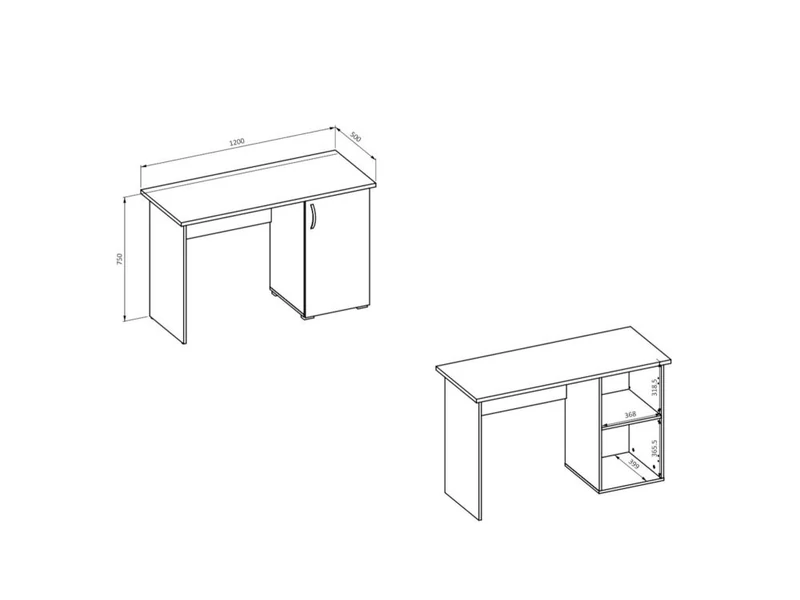 Oli íróasztal 1 ajtós