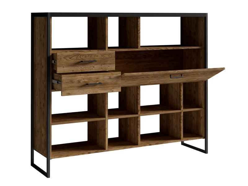 Tarabo könyvespolc 1 lenyíló ajtós 2 fiókos - bemutatódarab