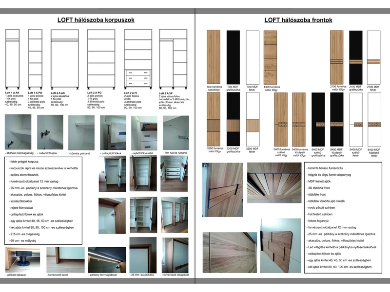 Loft gardróbszekrény-rendszer