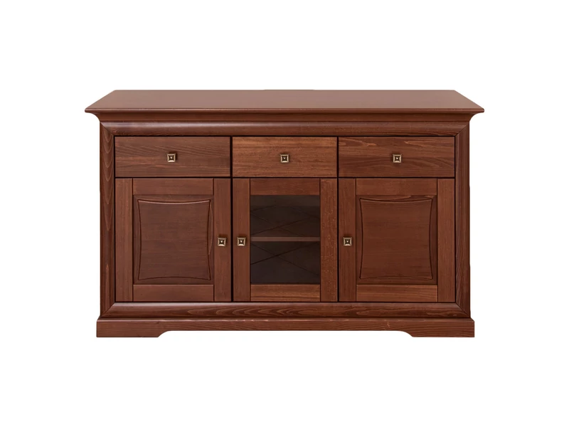 Rossini komód 3 ajtós + 3 fiók középen üveges