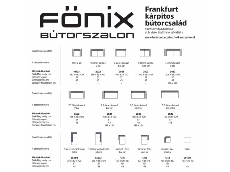 Frankfurt tervezhető garnitúra