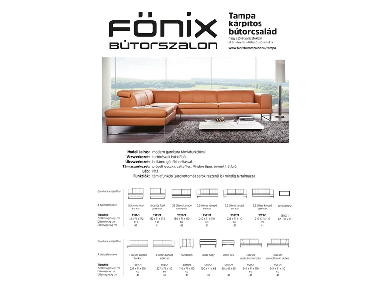 Tampa tervezhető kárpitos garnitúra