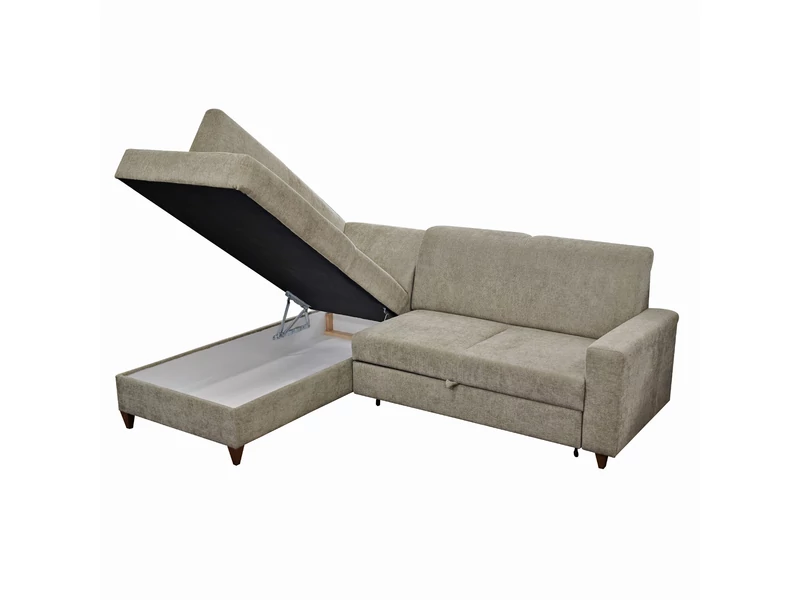 Family sarokgarnitúra, ágyazható, ágyneműtartós jobbos