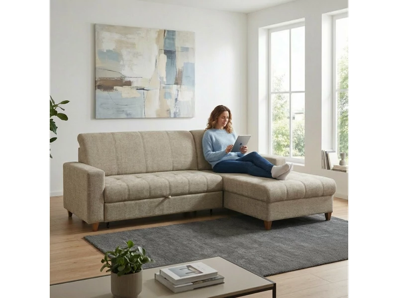 Havanna sarokgarnitúra, ágyazható, ágyneműtartós balos