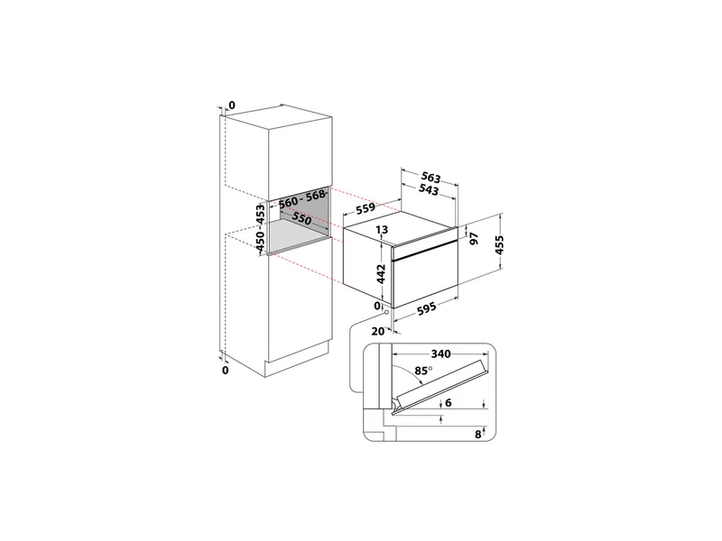 Whirlpool beépíthető mikorhullámú sütő: fekete szín - WCW11O7HTSB